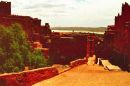 View of Kasbah down to River, Atlas Mountains
